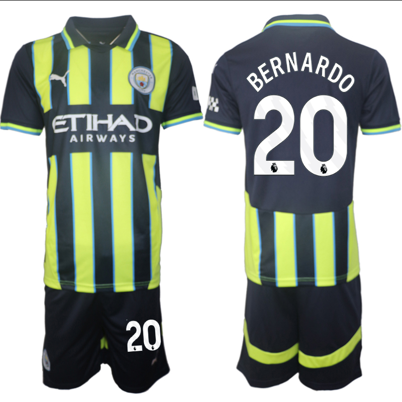 Men 2024-2025 Club Manchester City away black green 20 Soccer Jersey